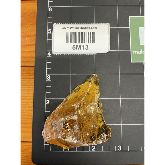 Amber Translucent Art Glass Cullet Slag Glass #5M13 - Picture 7 of 7